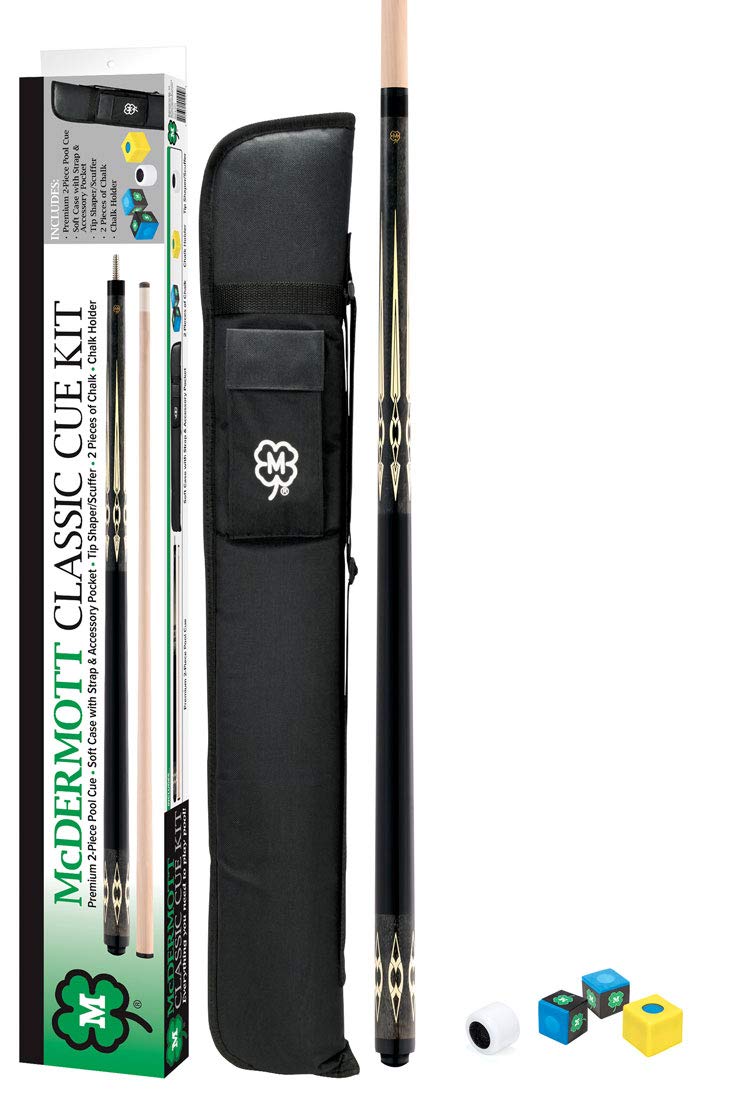 Mc Dermott Classic Pool Cue Kit - Dark Gray, 18oz