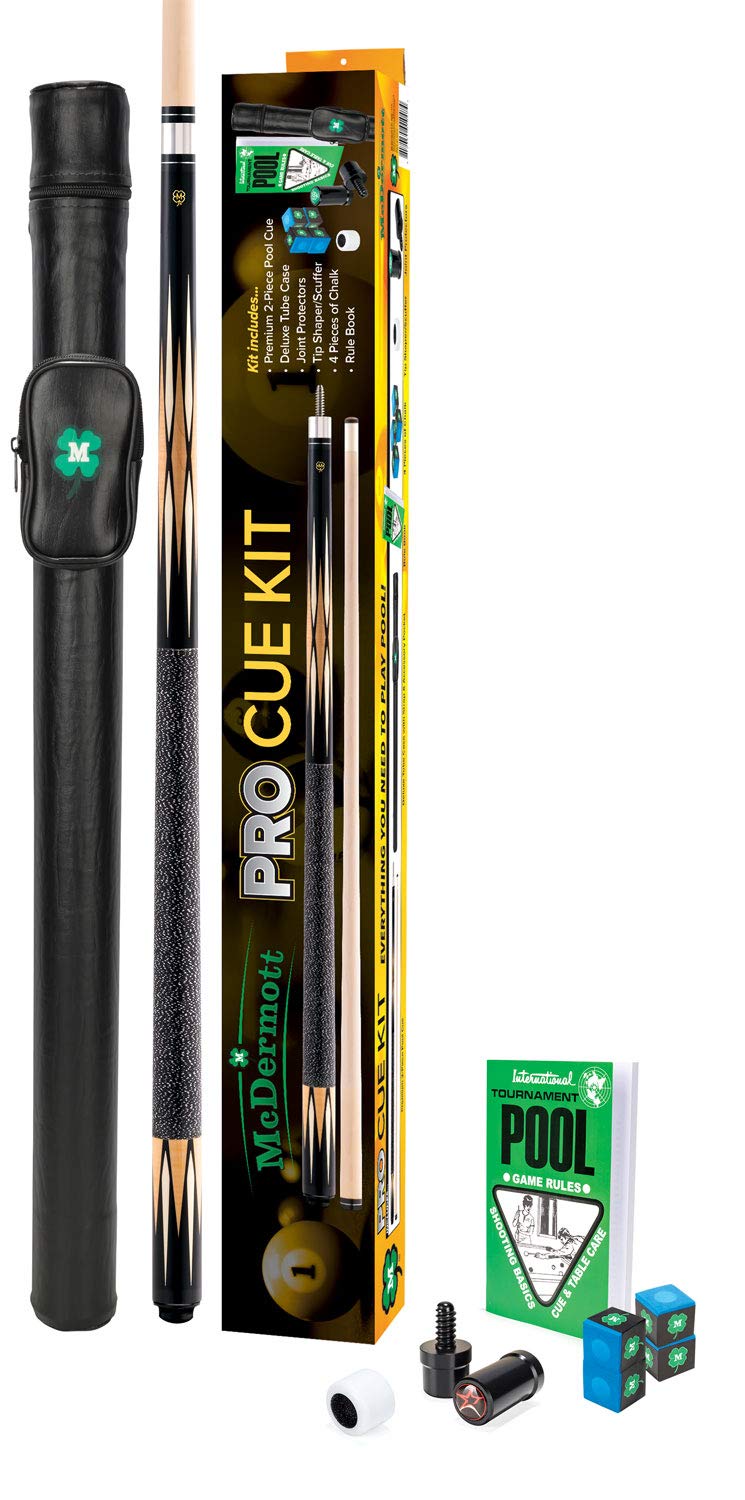 McDermott Pro Kit Billiards Cues with Case Chalk Tip Shaper Joint Protectors